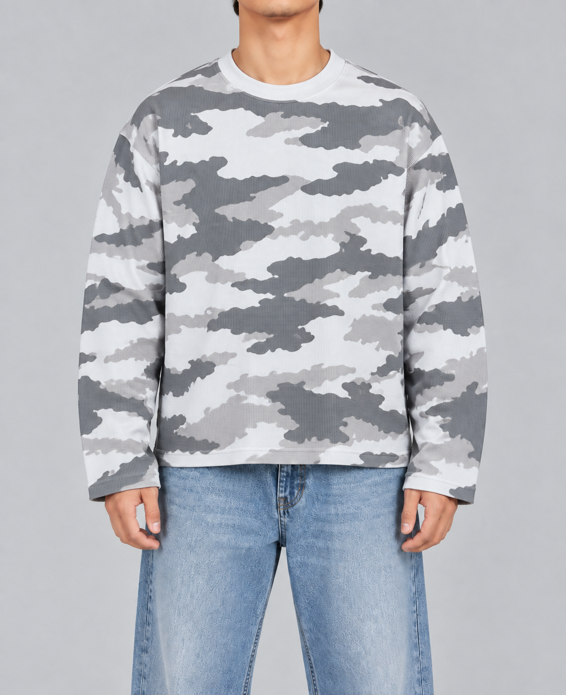 CAMO WAFFLE KNIT
