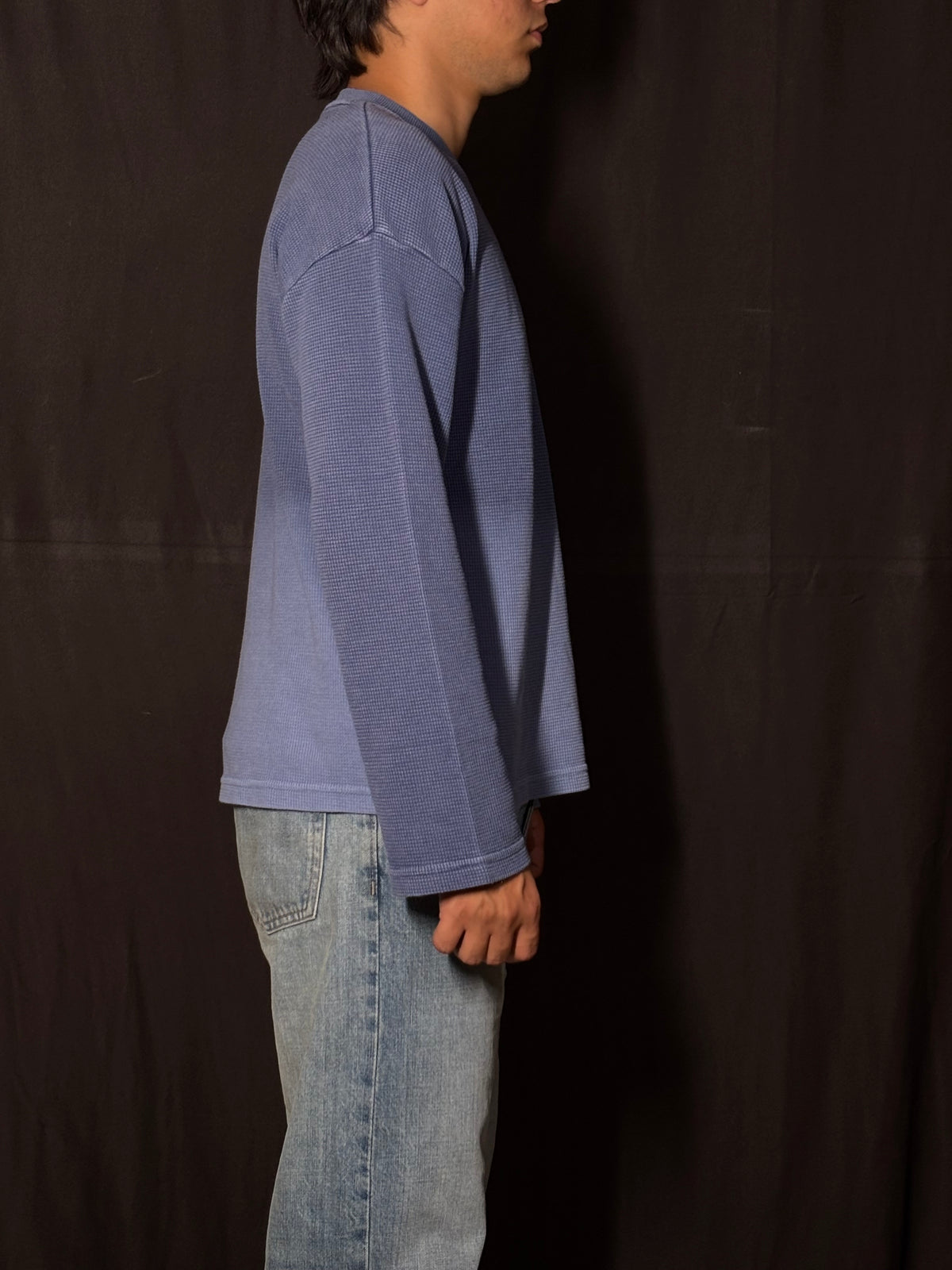 BLUE OMBRE WAFFLE KNIT