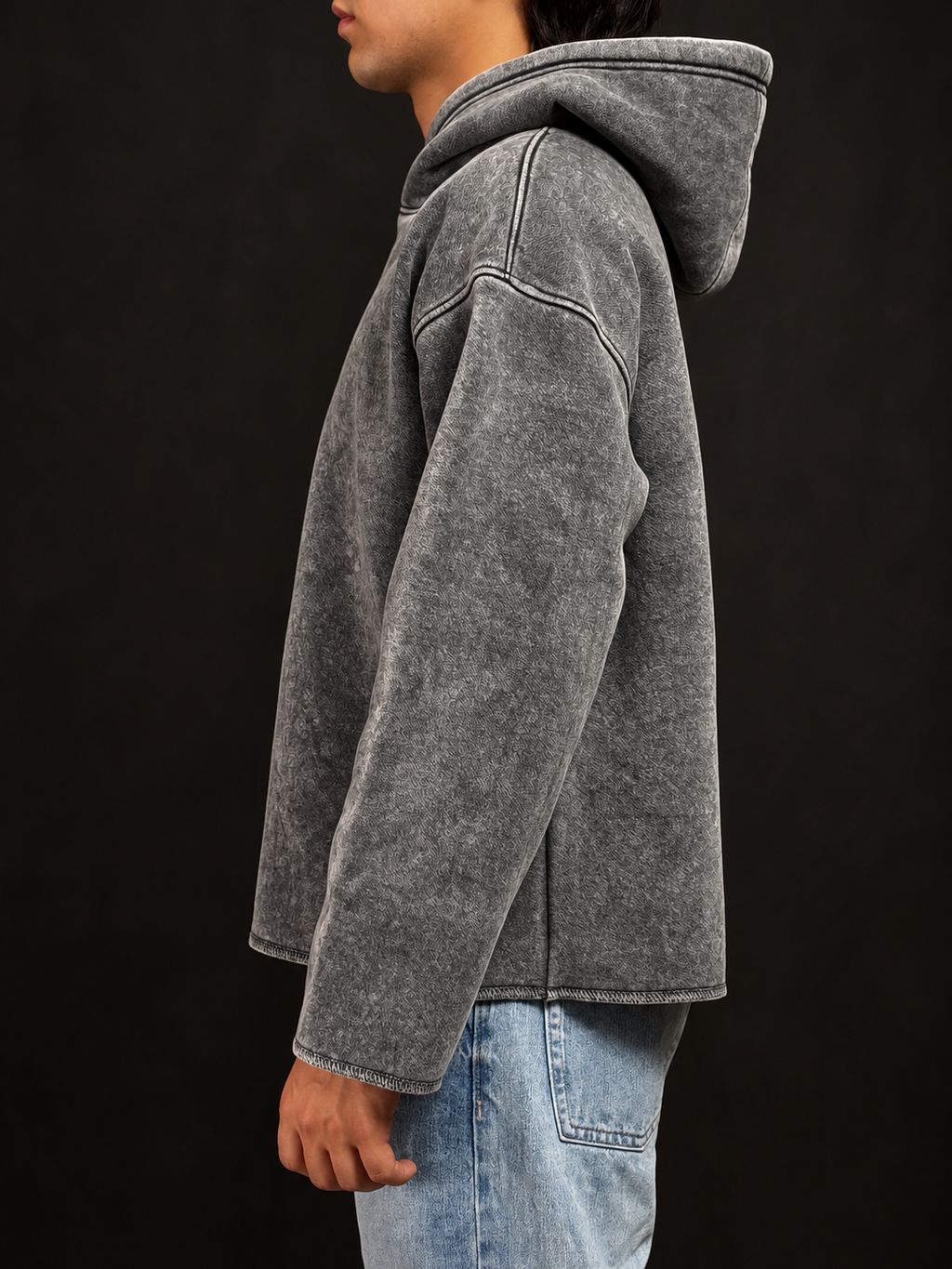 RAW EDGE STONEWASH HOODIE