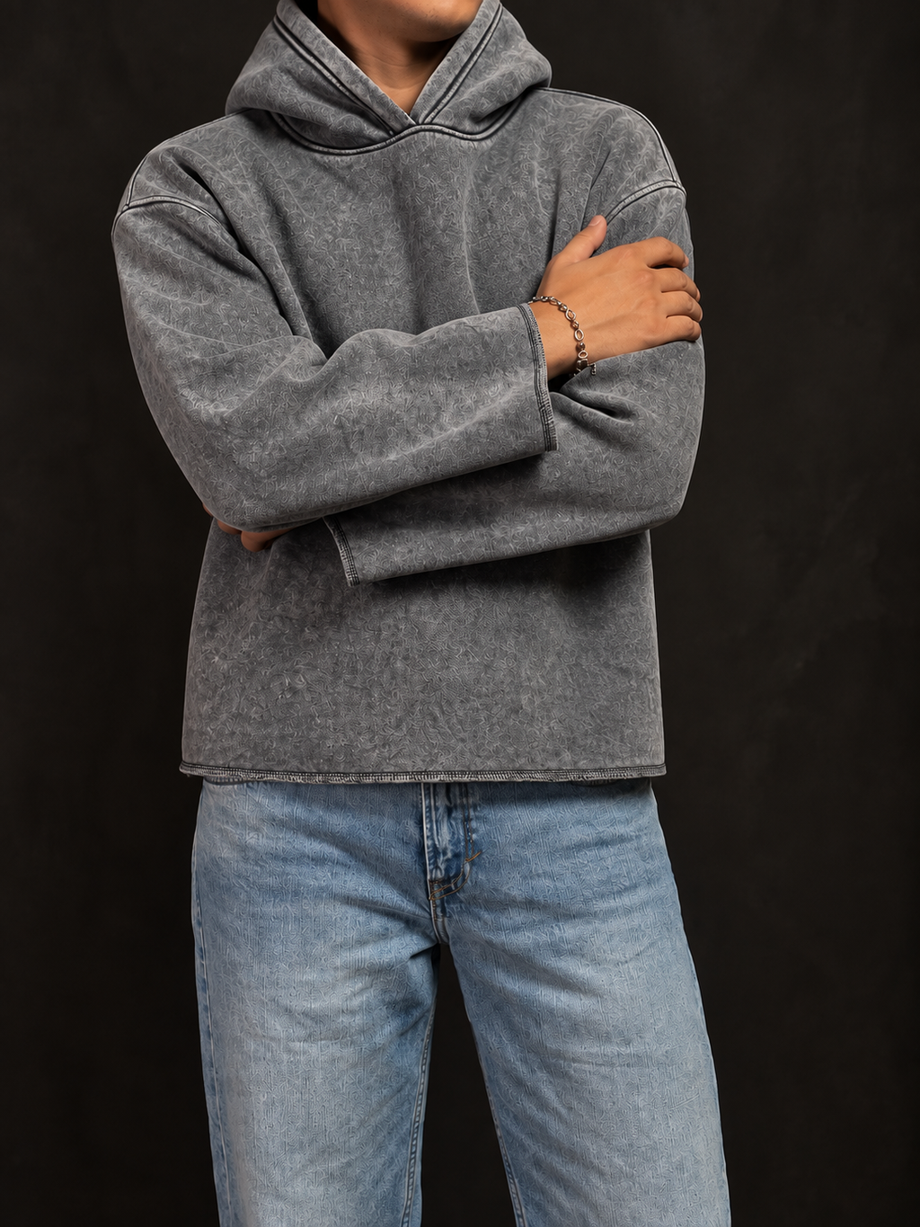 RAW EDGE STONEWASH HOODIE