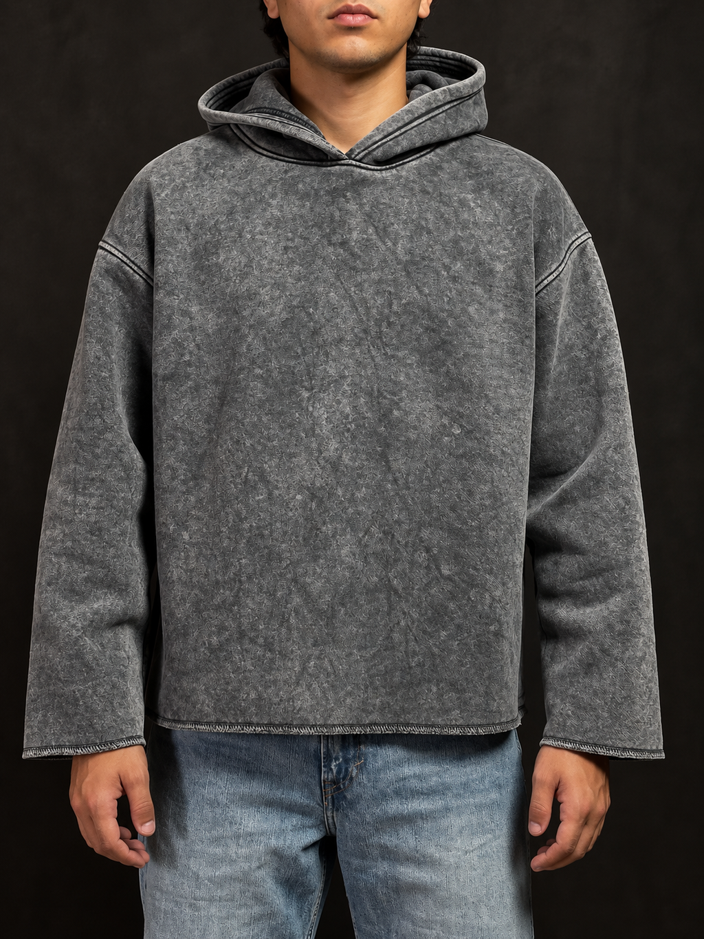 RAW EDGE STONEWASH HOODIE