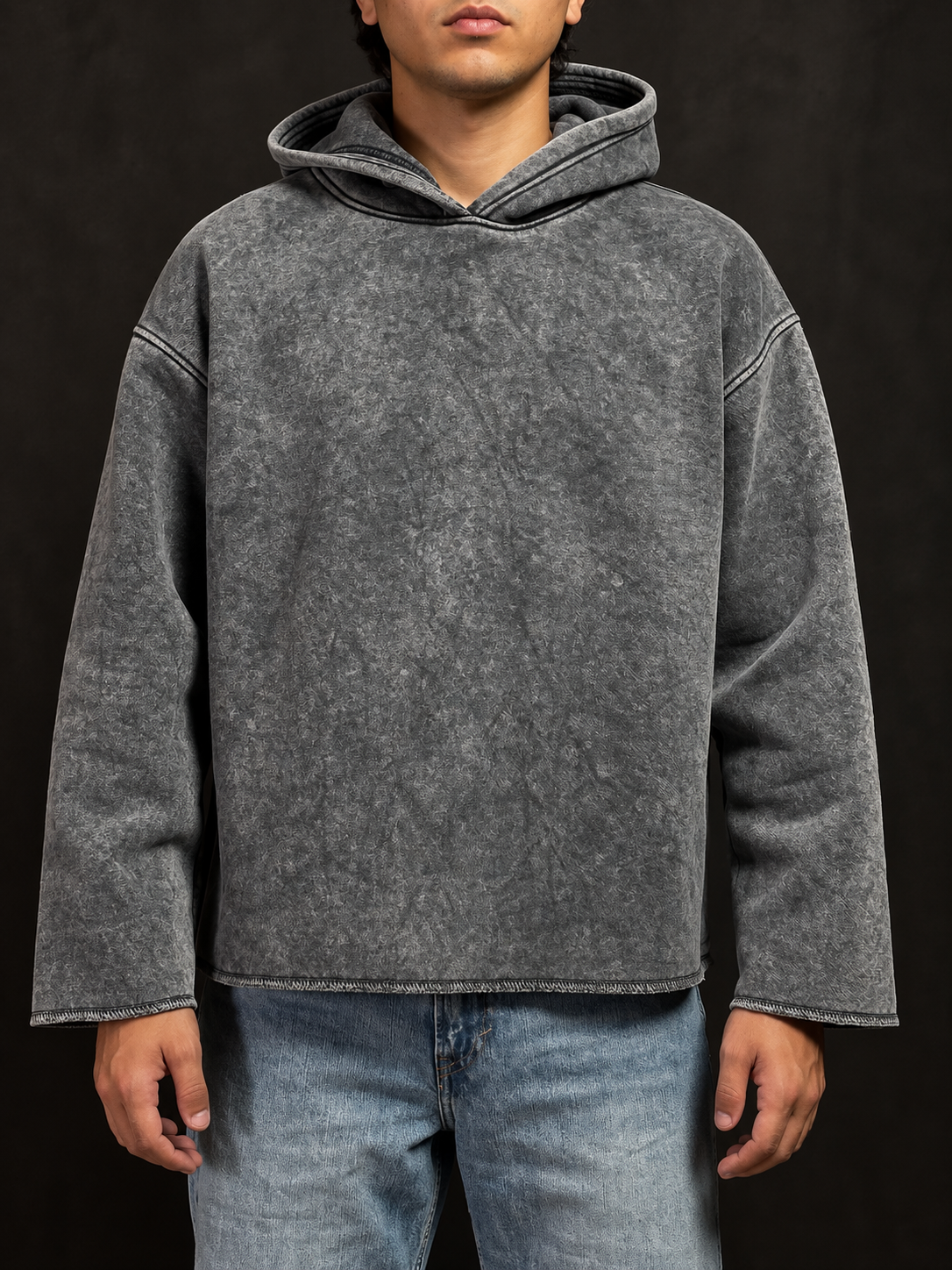 RAW EDGE STONEWASH HOODIE