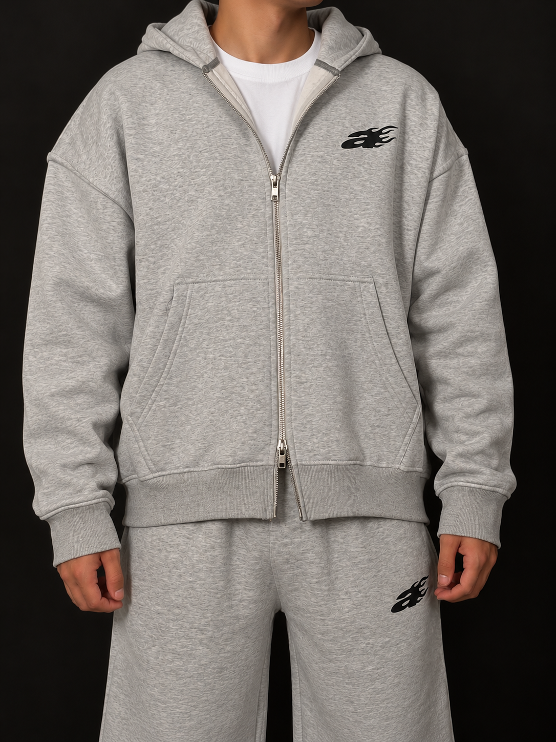 CO-ORD SET-GREY MELANGE