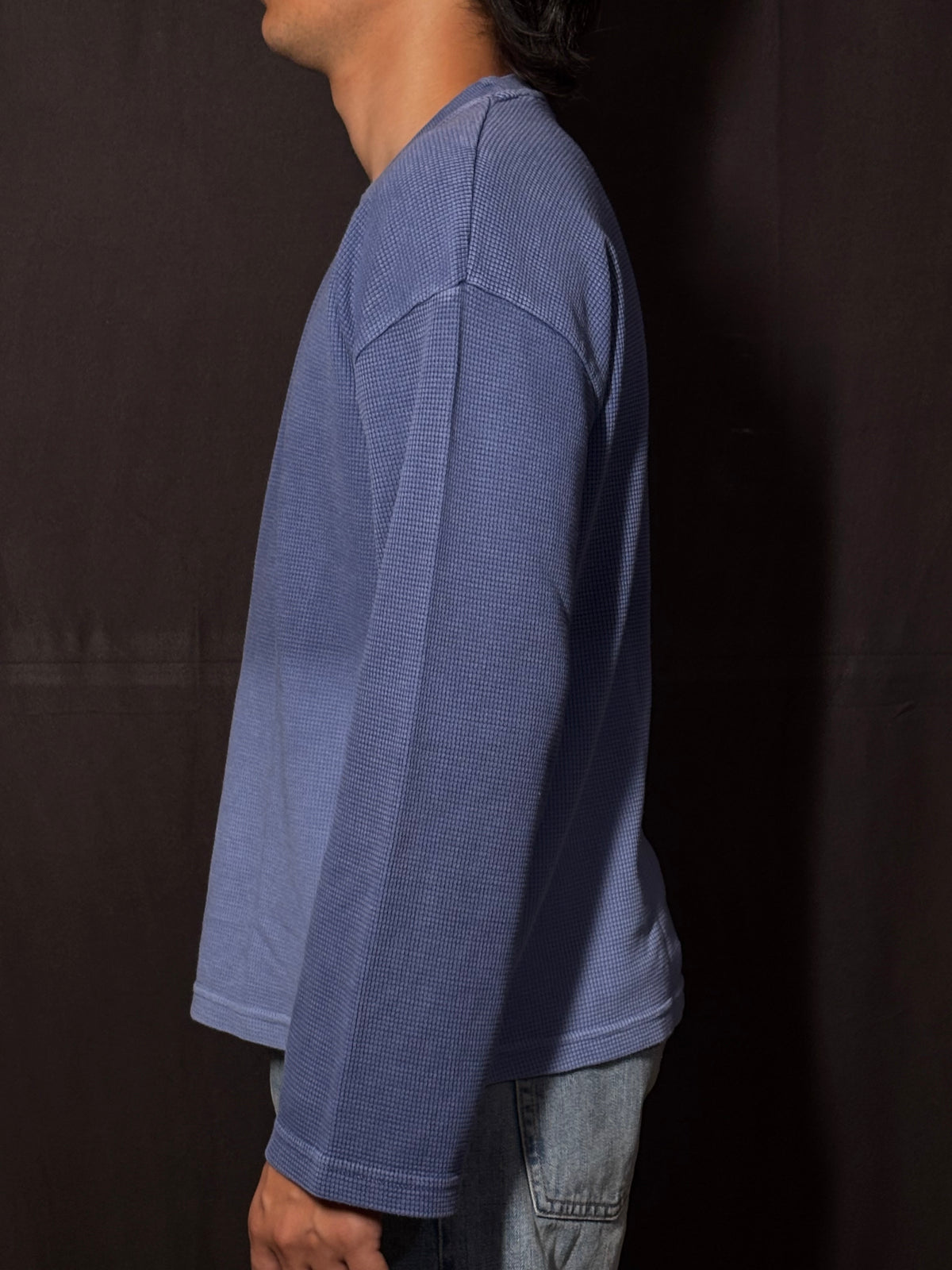 BLUE OMBRE WAFFLE KNIT