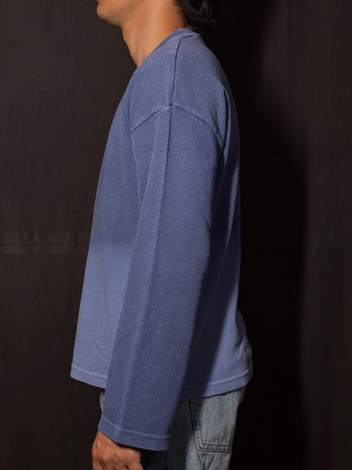 BLUE OMBRE WAFFLE KNIT