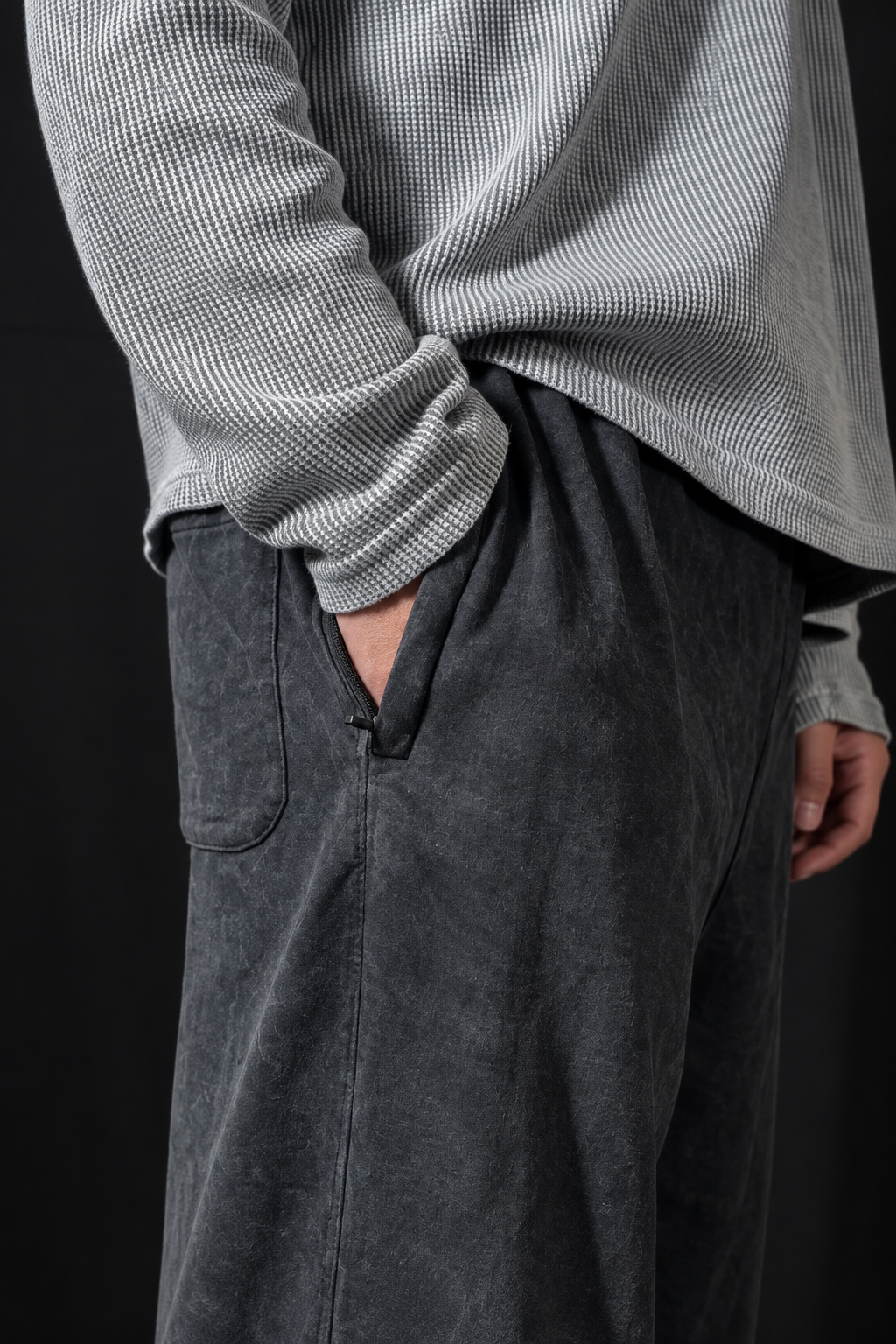 Black Acid Wash essential joggers