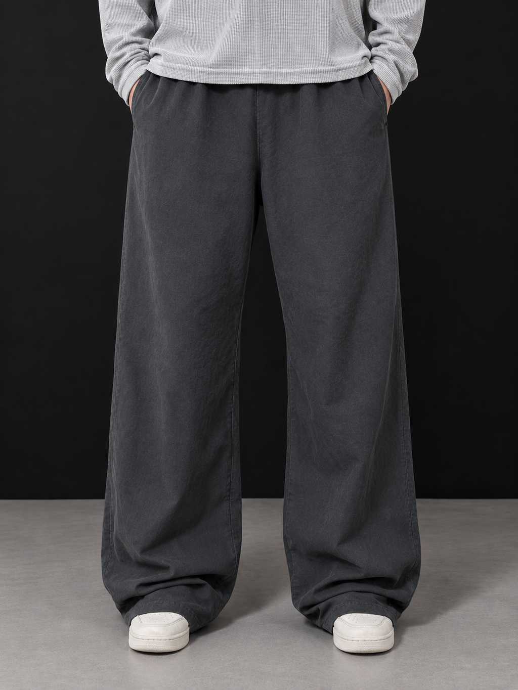 Black Acid Wash essential joggers