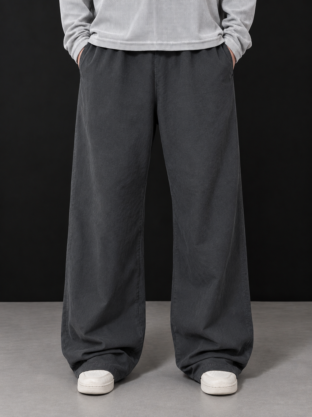 Black Acid Wash essential joggers