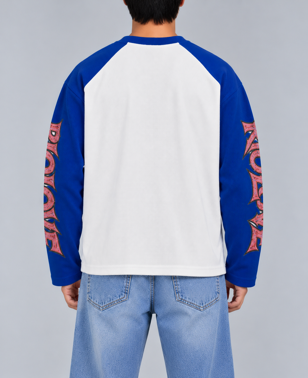 NO LOVE RAGLAN WAFFLE TEE