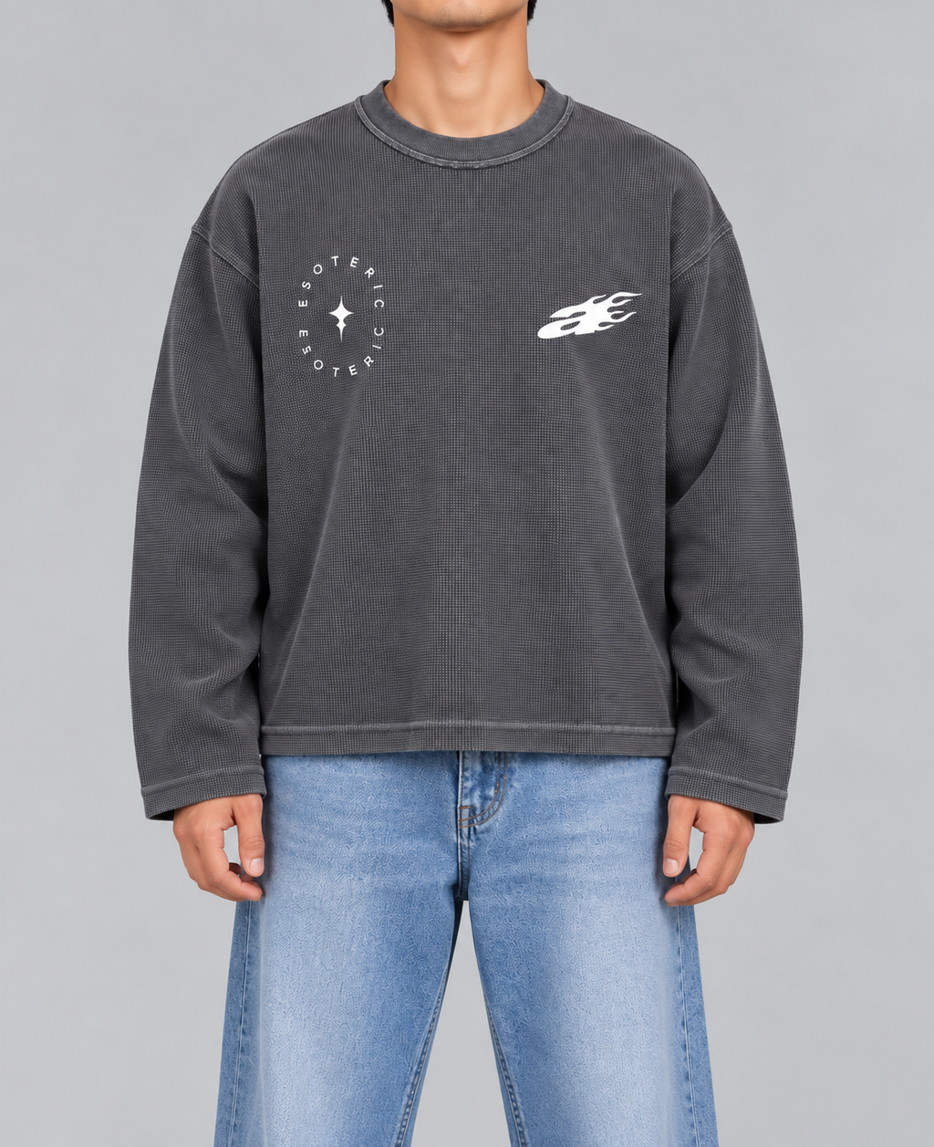 ESOTERIC ACID WASHED WAFFLE KNIT