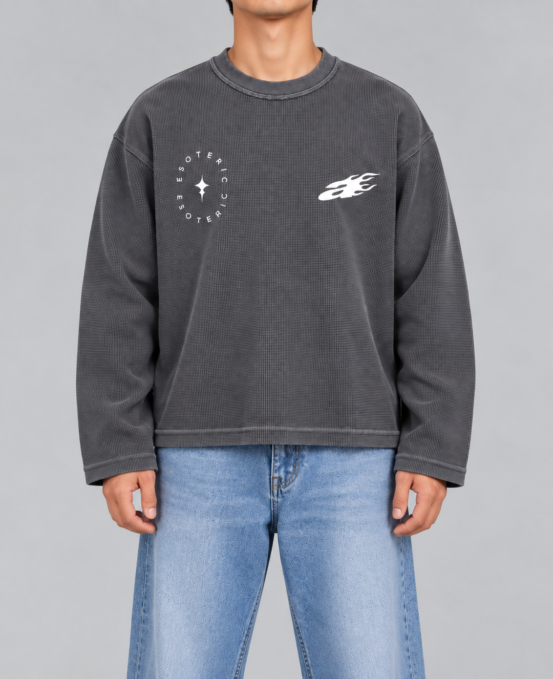 ESOTERIC ACID WASHED WAFFLE KNIT