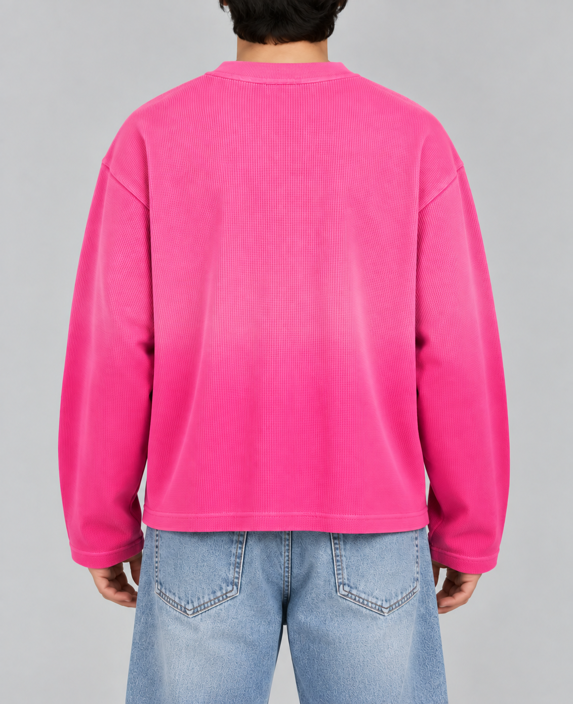 PINK OMBRE WAFFLE KNIT