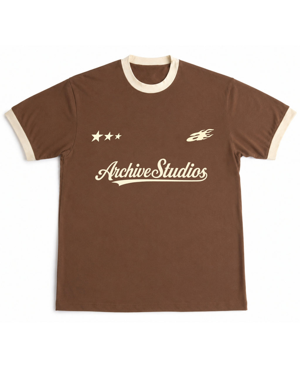 Mousse & Cream Ringer tee Front Design