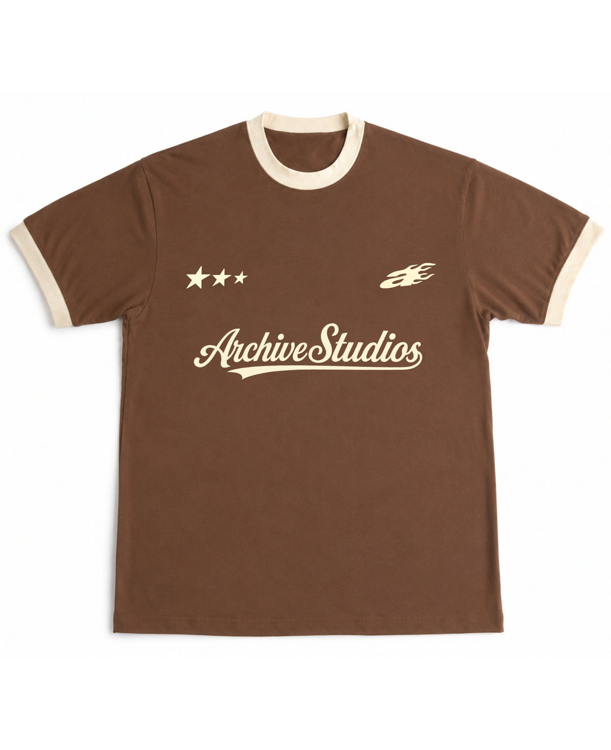 Mousse & Cream Ringer tee Front Design