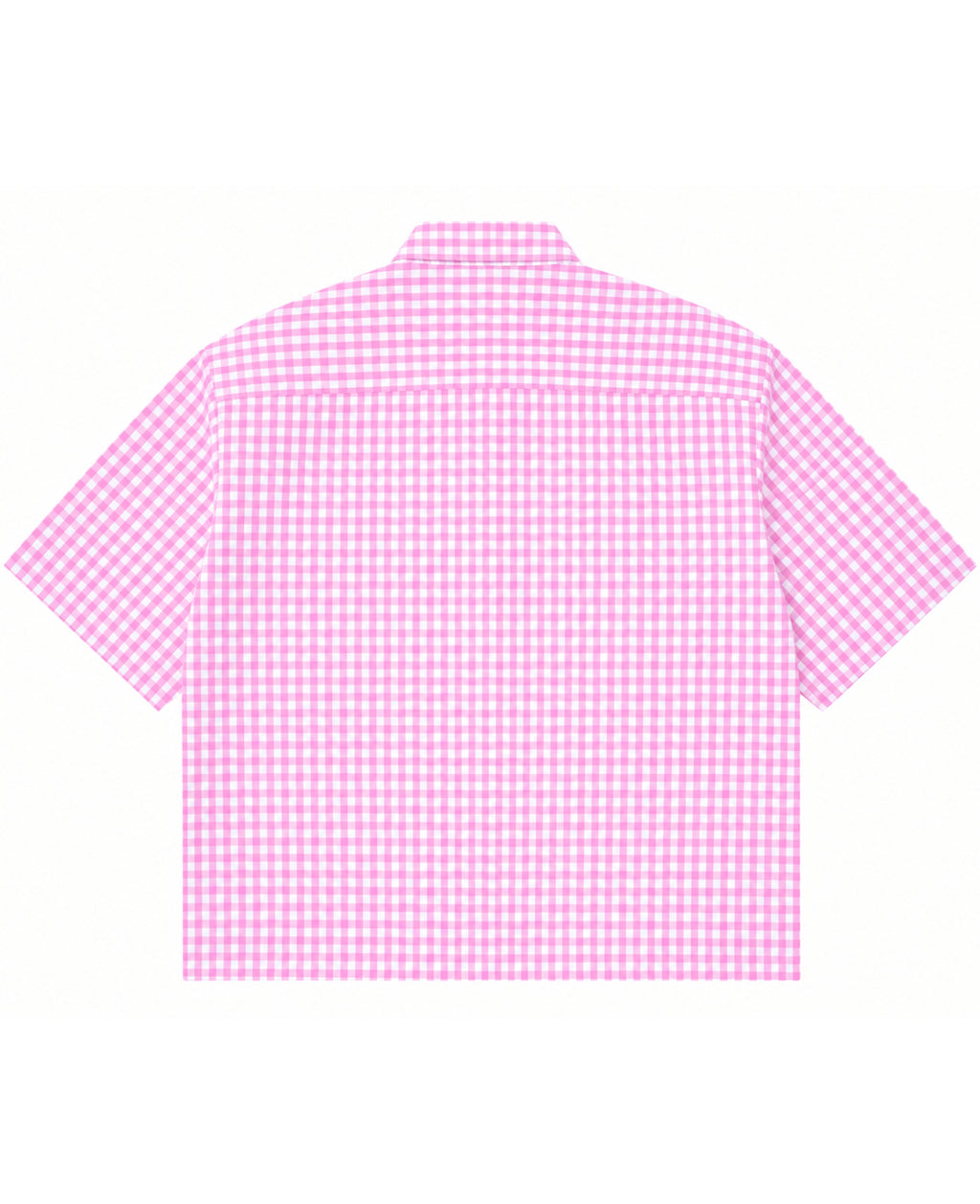 Pink Gingham Oxford Boxy Shirt Back Design