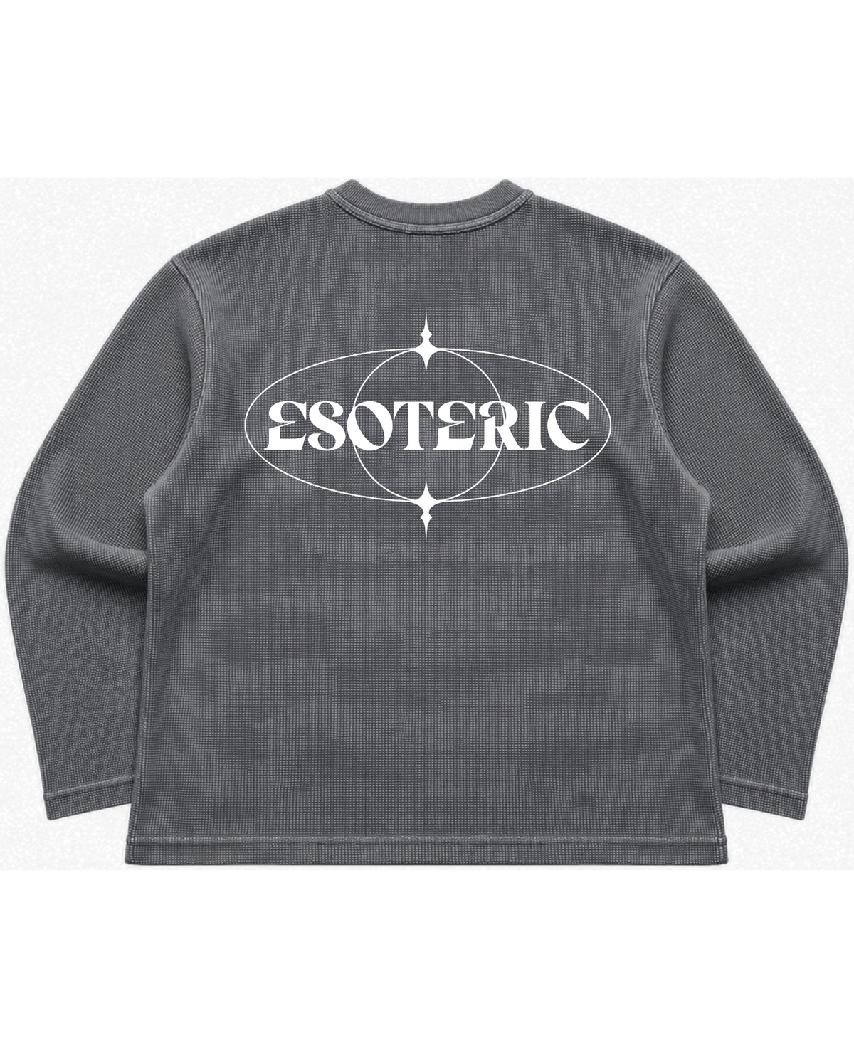 Acidwash waffle knit oversized full-sleeve Back Design