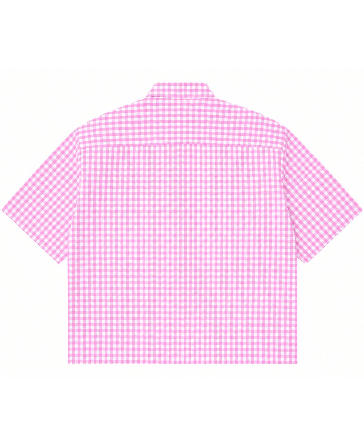 Pink Gingham Oxford Boxy Shirt Back Design